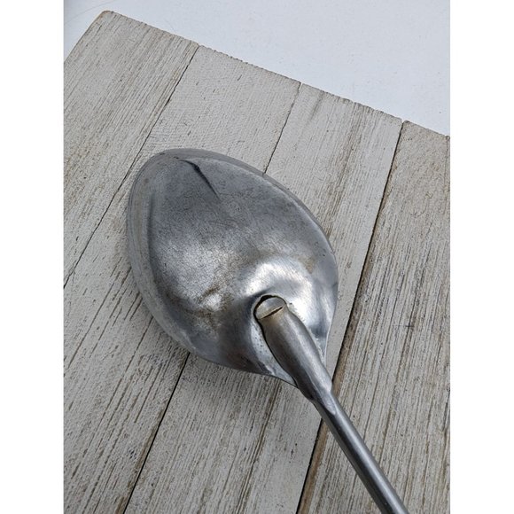 Ekco Chromium Plated Solid Serving Spoon 12" Black Wood Handle - Picture 6 of 7